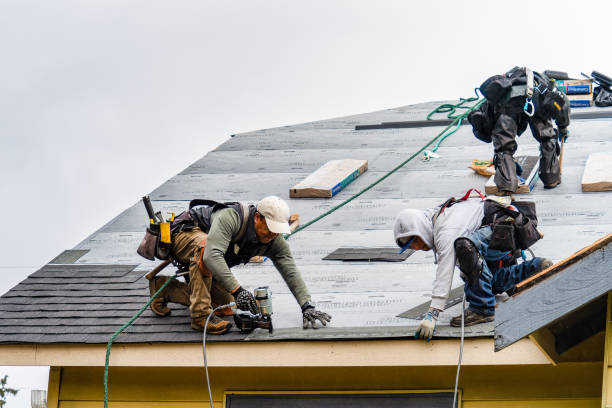Professional Emergency Roof Repair technician working in Hamilton, NY